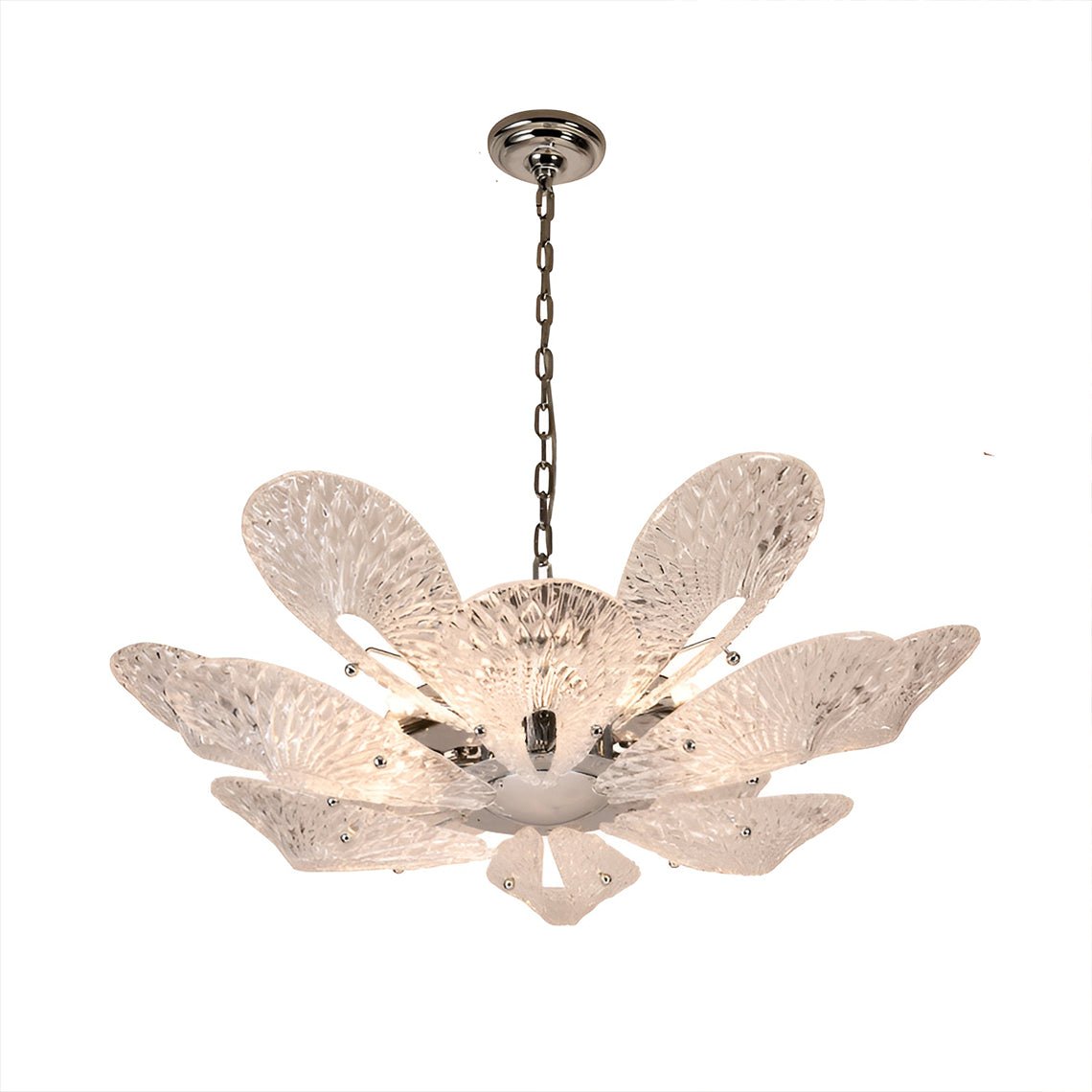 2 - Tier White & Rose Gold Sunflower Champagne Floral Chandelier - Serene Luminaire