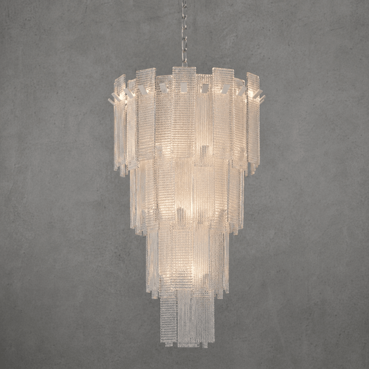 Aurielle Tiered Glass Chandelier - Serene Luminaire
