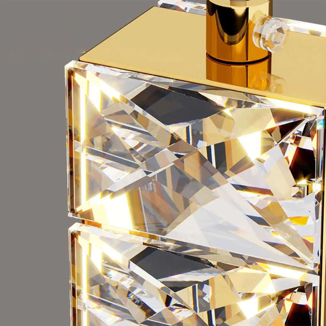 Celine Modern Rectangular Crystal Drop Spiral Chandelier - Serene Luminaire