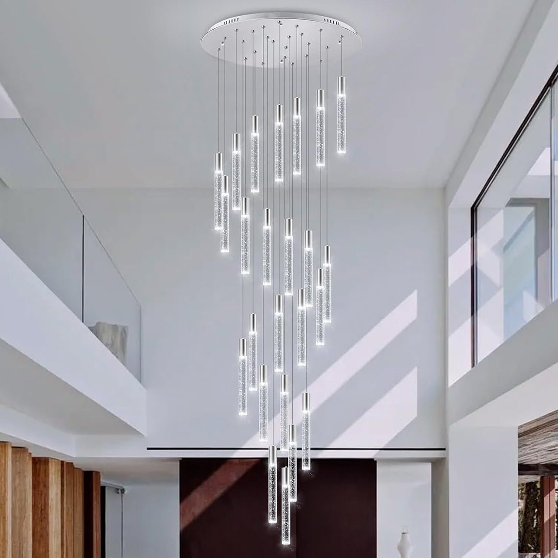 Clara 36 - Lights Staircase Large Chandelier for High Ceilings - Serene Luminaire