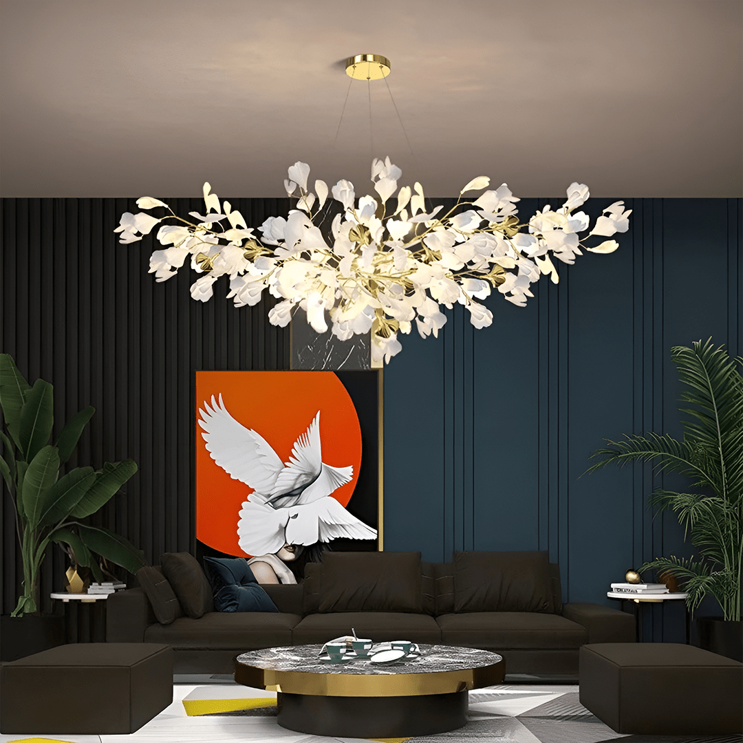 Cermaic Leaf Ginkgo Chandelier A – Serene Luminaire