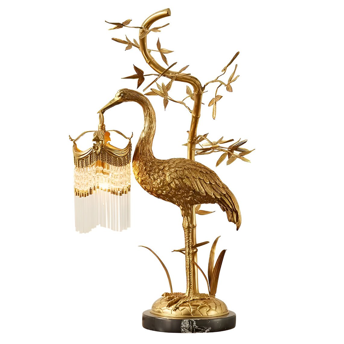 Golden Euro 26" Gold Flamingo Table Lamp with Crystal Accent - Serene Luminaire