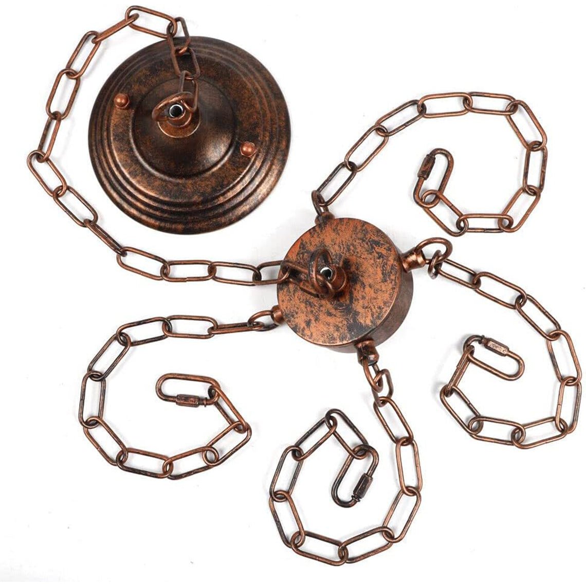Industrial Retro Style Gear 7 Light Rustic Chandelier for Farmhouses and Restaurants - Serene Luminaire
