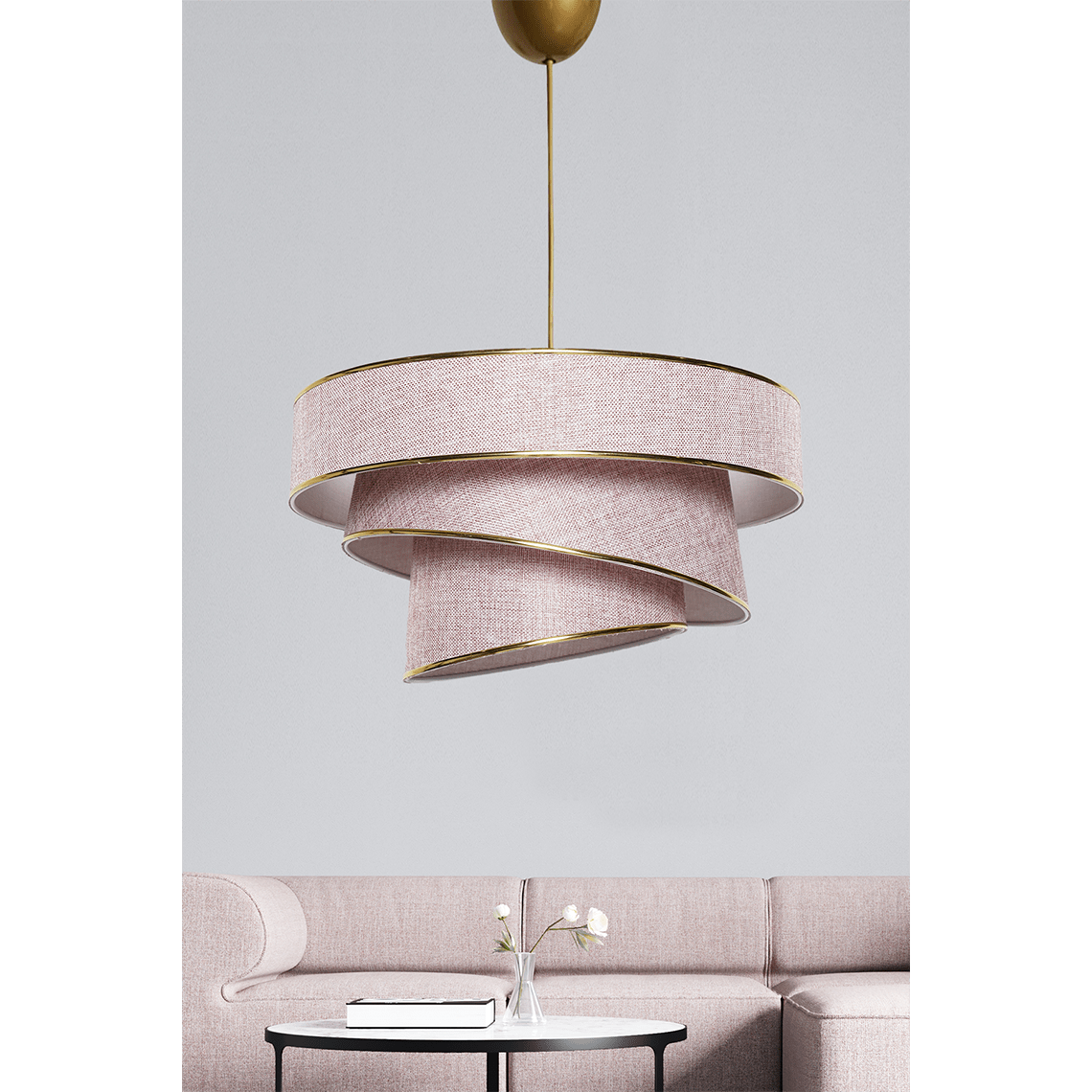 Lumière Cylindrique 16" White & Gold Tiered Drum Shade Chandelier - Serene Luminaire