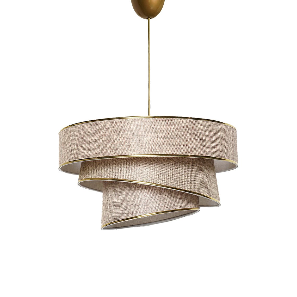 Lumière Cylindrique 16" White & Gold Tiered Drum Shade Chandelier - Serene Luminaire