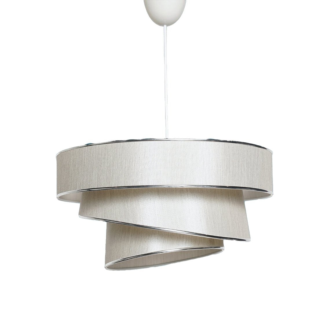 Lumière Cylindrique 16" White & Gold Tiered Drum Shade Chandelier - Serene Luminaire