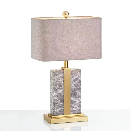 Serene Home 24" Modern Rectangular Grey Marble Table Lamp - Serene Luminaire