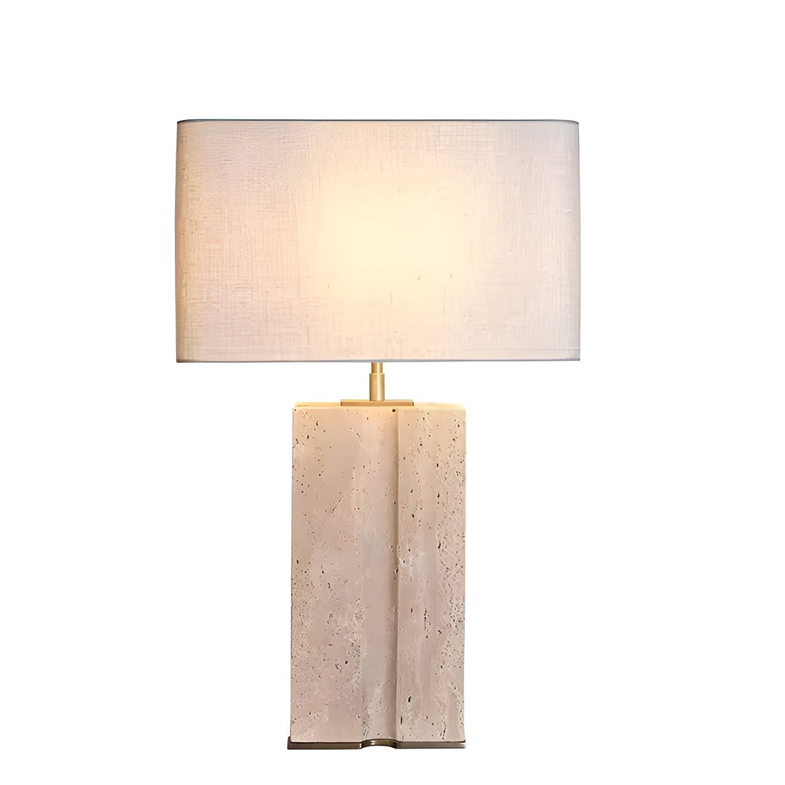 Serene Home 25" Marble Table Lamp with Linen Rectangular Shade - Serene Luminaire