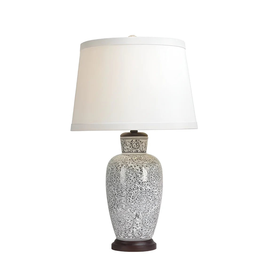Serene Home Maria 17" Ceramic Cottage Table Lamp with Floral Pattern - Serene Luminaire