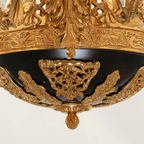 18 - Candle Lights Baroque Style Brass Candle Chandelier with Crystal Accent - Serene Luminaire