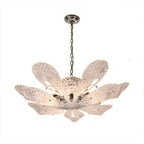 2 - Tier White & Rose Gold Sunflower Champagne Floral Chandelier - Serene Luminaire
