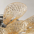 2 - Tier White & Rose Gold Sunflower Champagne Floral Chandelier - Serene Luminaire