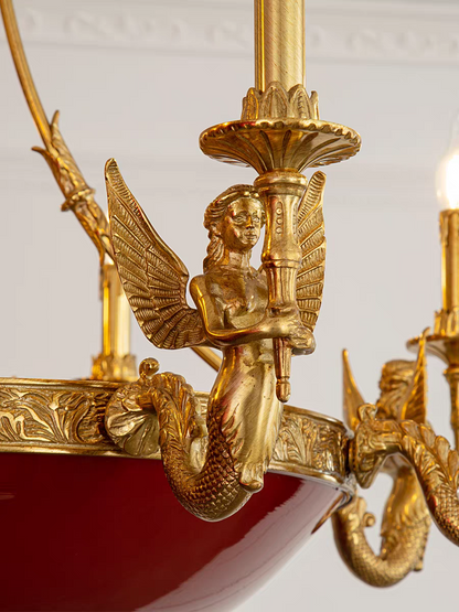 Seraphic Mermaid Gold Candelabra Chandelier