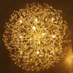 Adelaine 12 Light Golden Crystal Branch Tree Round Chandelier - Serene Luminaire