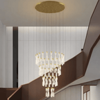 Arlo Spiral Crystal Staircase Chandelier - Serene Luminaire