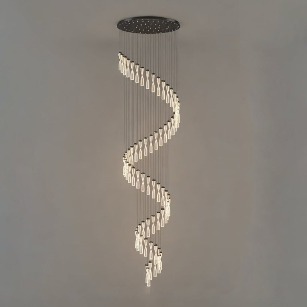 Arlo Spiral Crystal Staircase Chandelier - Serene Luminaire
