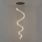Arlo Spiral Crystal Staircase Chandelier - Serene Luminaire