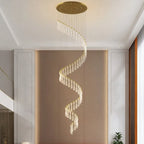 Arlo Spiral Crystal Staircase Chandelier - Serene Luminaire