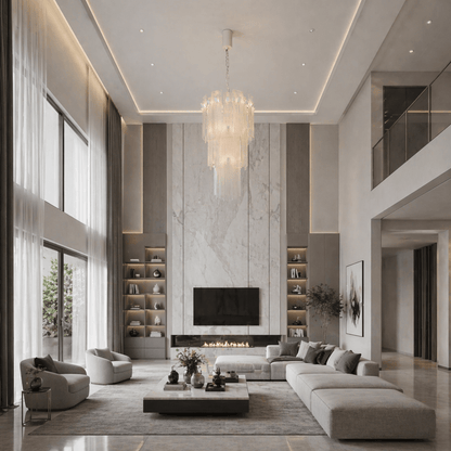 Aurielle Tiered Glass Chandelier - Serene Luminaire