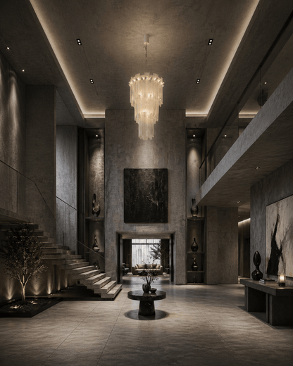 Aurielle Tiered Glass Chandelier - Serene Luminaire
