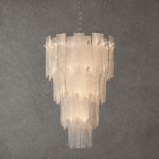 Aurielle Tiered Glass Chandelier - Serene Luminaire