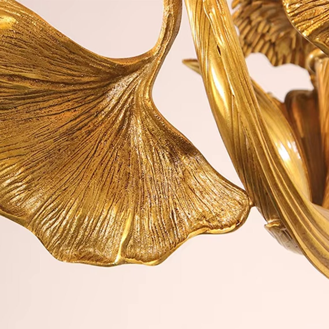 Aveline Ginkgo Leaf Classic Gold Candelabra Chandelier - Serene Luminaire