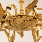 Aveline Ginkgo Leaf Classic Gold Candelabra Chandelier - Serene Luminaire