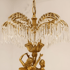Baroque Style Gold Palm Leaf Crystal Chandelier - Serene Luminaire