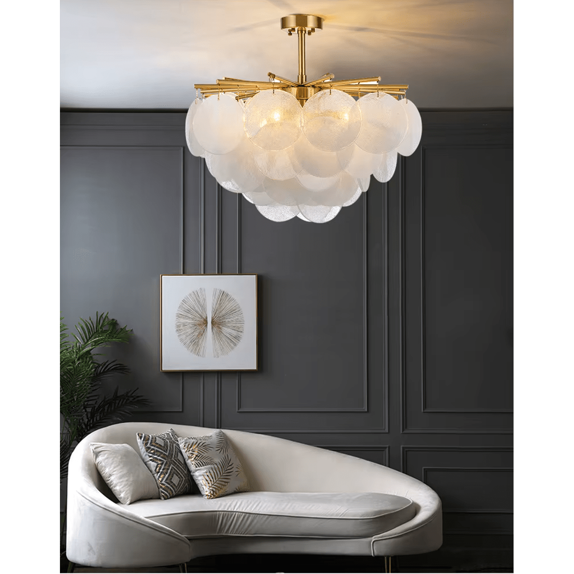 Carmon Glass Shells Semi - Flush Mount Ceiling Lights - Serene Luminaire