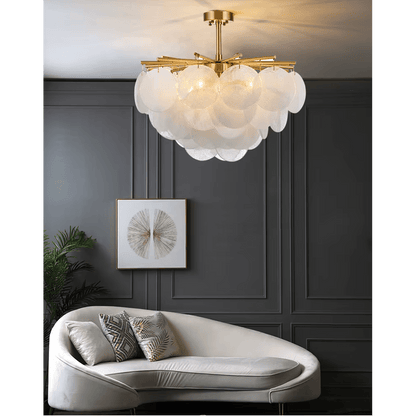 Carmon Glass Shells Semi - Flush Mount Ceiling Lights - Serene Luminaire