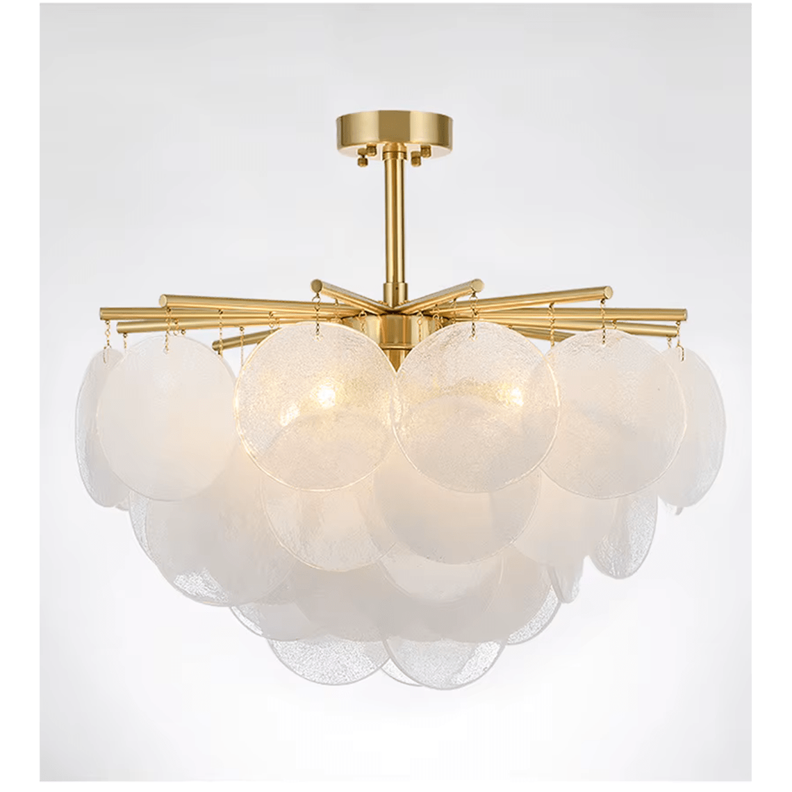 Carmon Glass Shells Semi - Flush Mount Ceiling Lights - Serene Luminaire