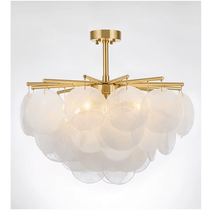 Carmon Glass Shells Semi - Flush Mount Ceiling Lights - Serene Luminaire