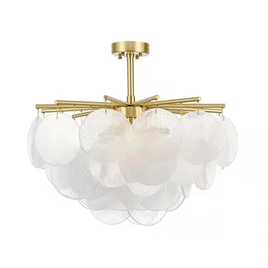 Carmon Glass Shells Semi - Flush Mount Ceiling Lights - Serene Luminaire