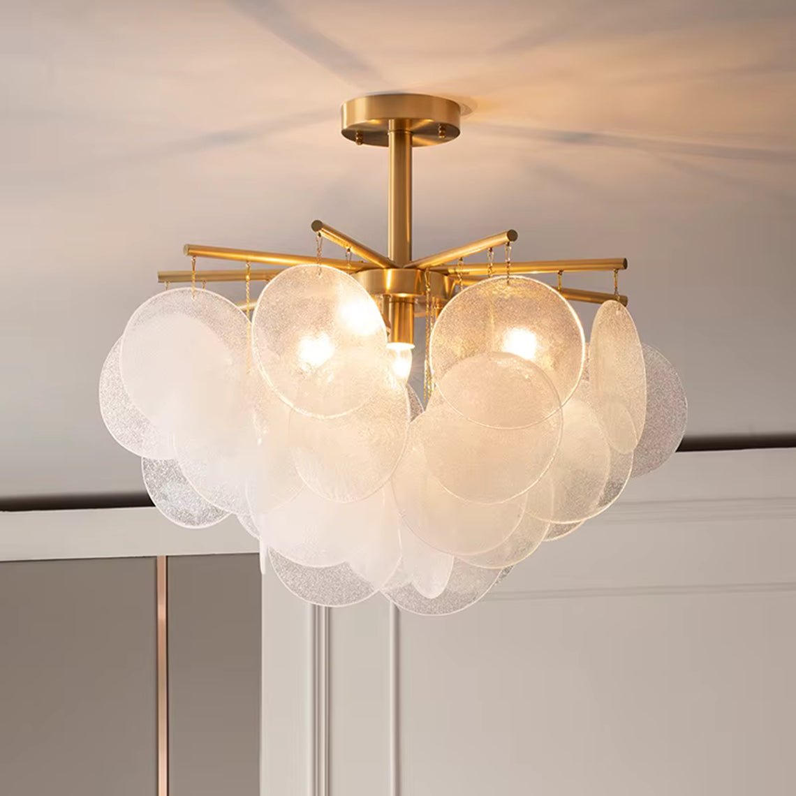 Carmon Glass Shells Semi-Flush Mount Ceiling Lights – Serene Luminaire