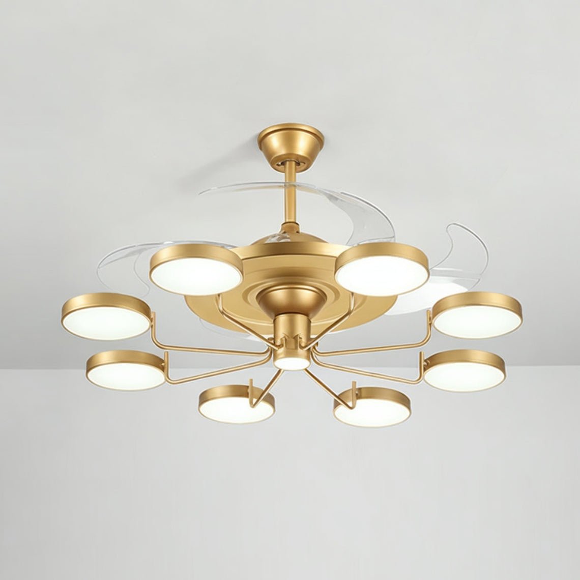 Casa 8 - Gold/Black Modern Ceiling Fan with Light 8 Light Fixtures - Serene Luminaire