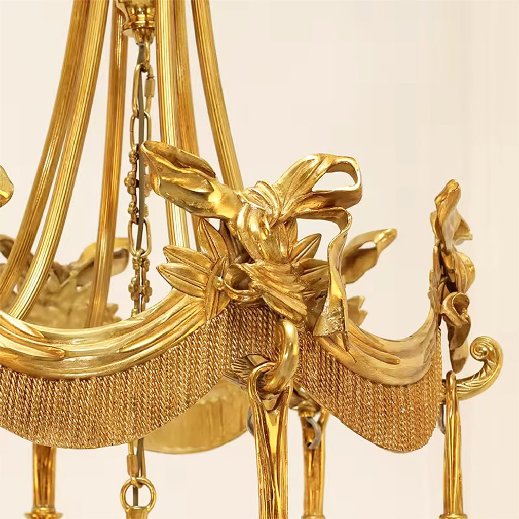 Cassandra Full Antique Brass 7 - Light Crystal Chandelier - Serene Luminaire