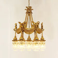Cassandra Full Antique Brass 7 - Light Crystal Chandelier - Serene Luminaire