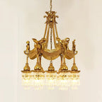Cassandra Full Antique Brass 7 - Light Crystal Chandelier - Serene Luminaire