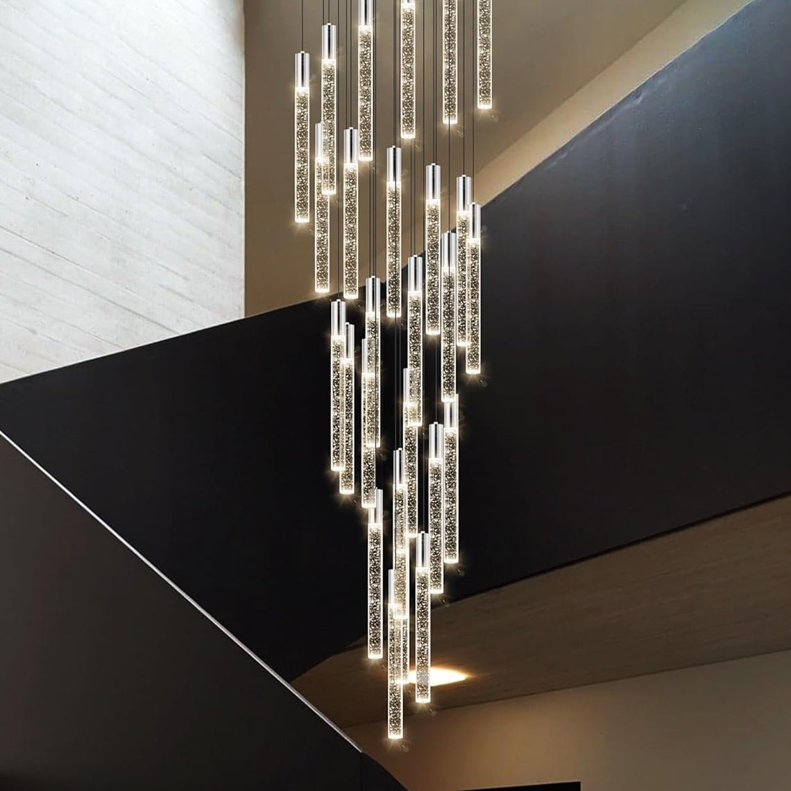 Clara 36 - Lights Staircase Large Chandelier for High Ceilings - Serene Luminaire