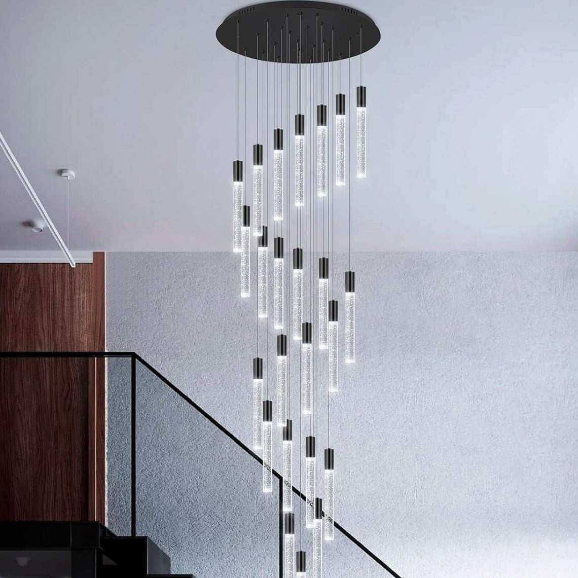 Clara 36 - Lights Staircase Large Chandelier for High Ceilings - Serene Luminaire