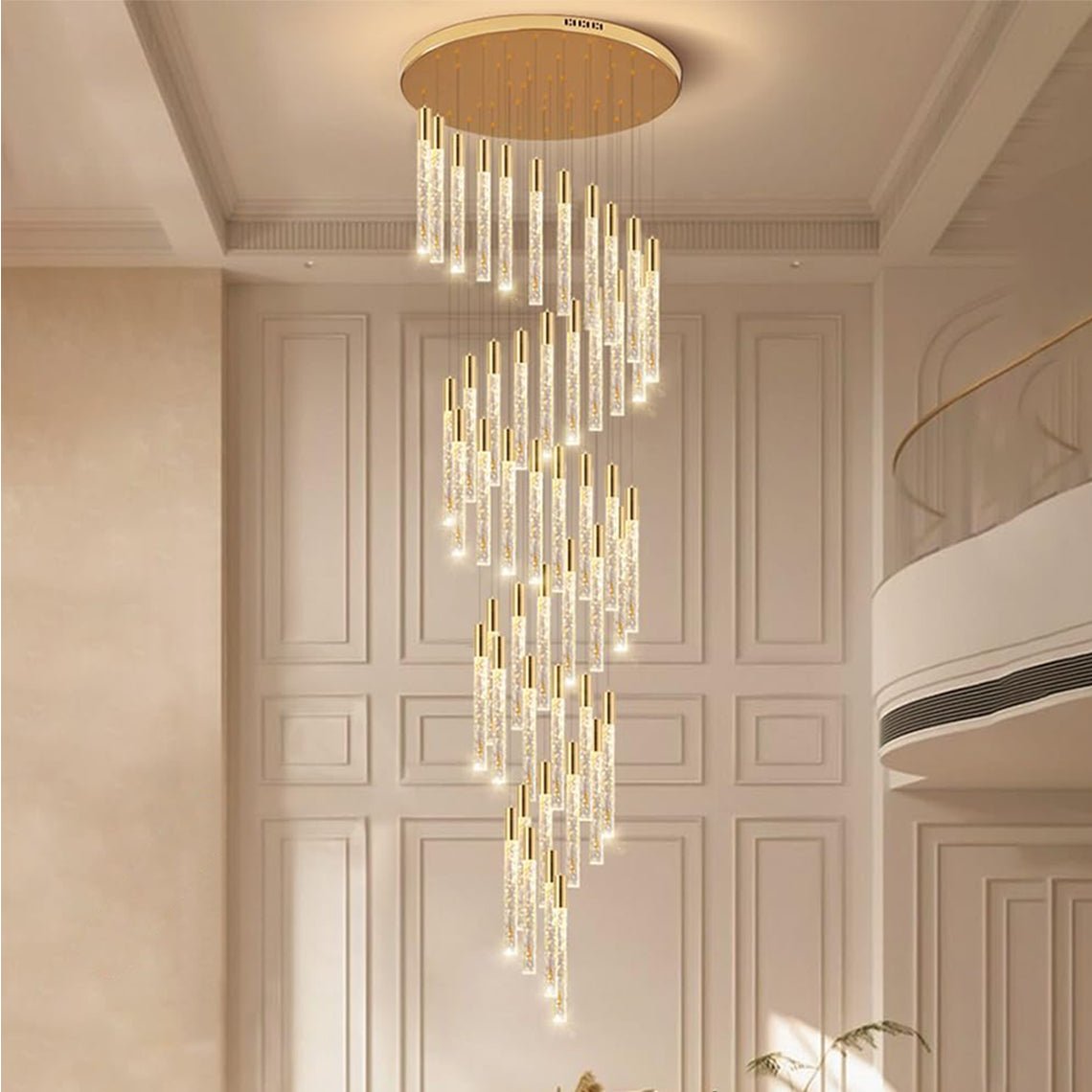 Clara 36 - Lights Staircase Large Chandelier for High Ceilings - Serene Luminaire