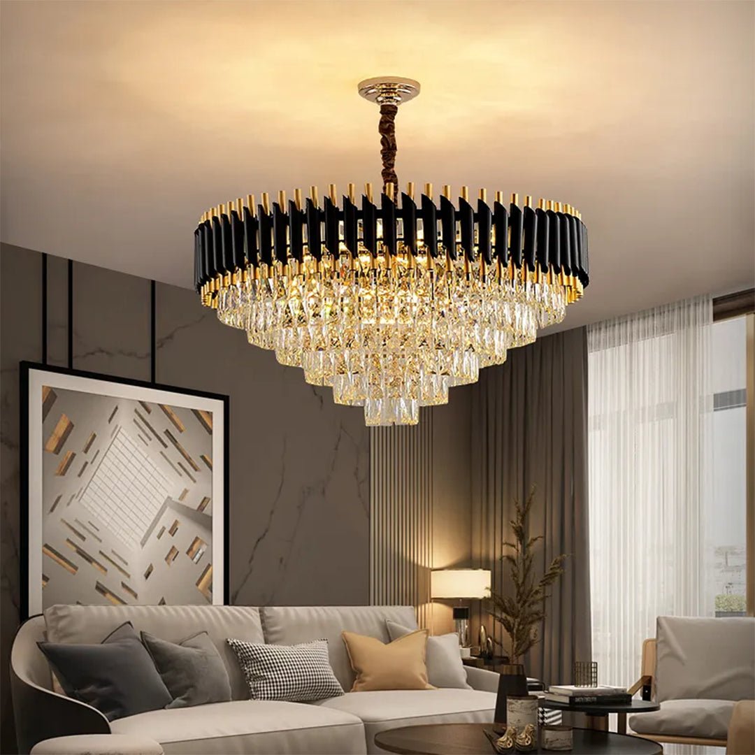 Cleofe Modern Round K9 Crystal Chandelier - Serene Luminaire