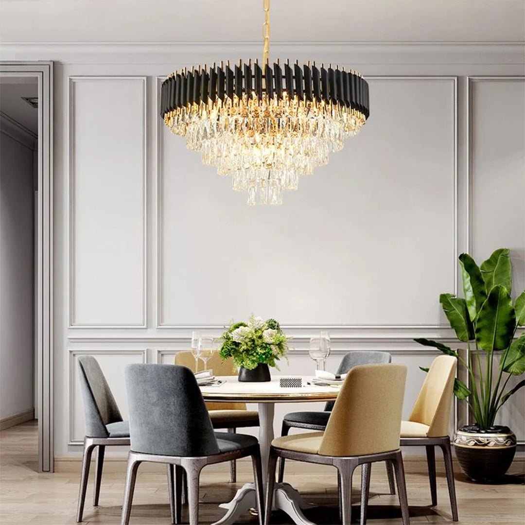 Cleofe Modern Round K9 Crystal Chandelier - Serene Luminaire