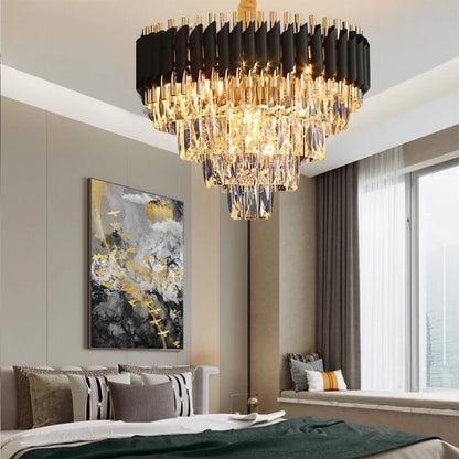 Cleofe Modern Round K9 Crystal Chandelier - Serene Luminaire