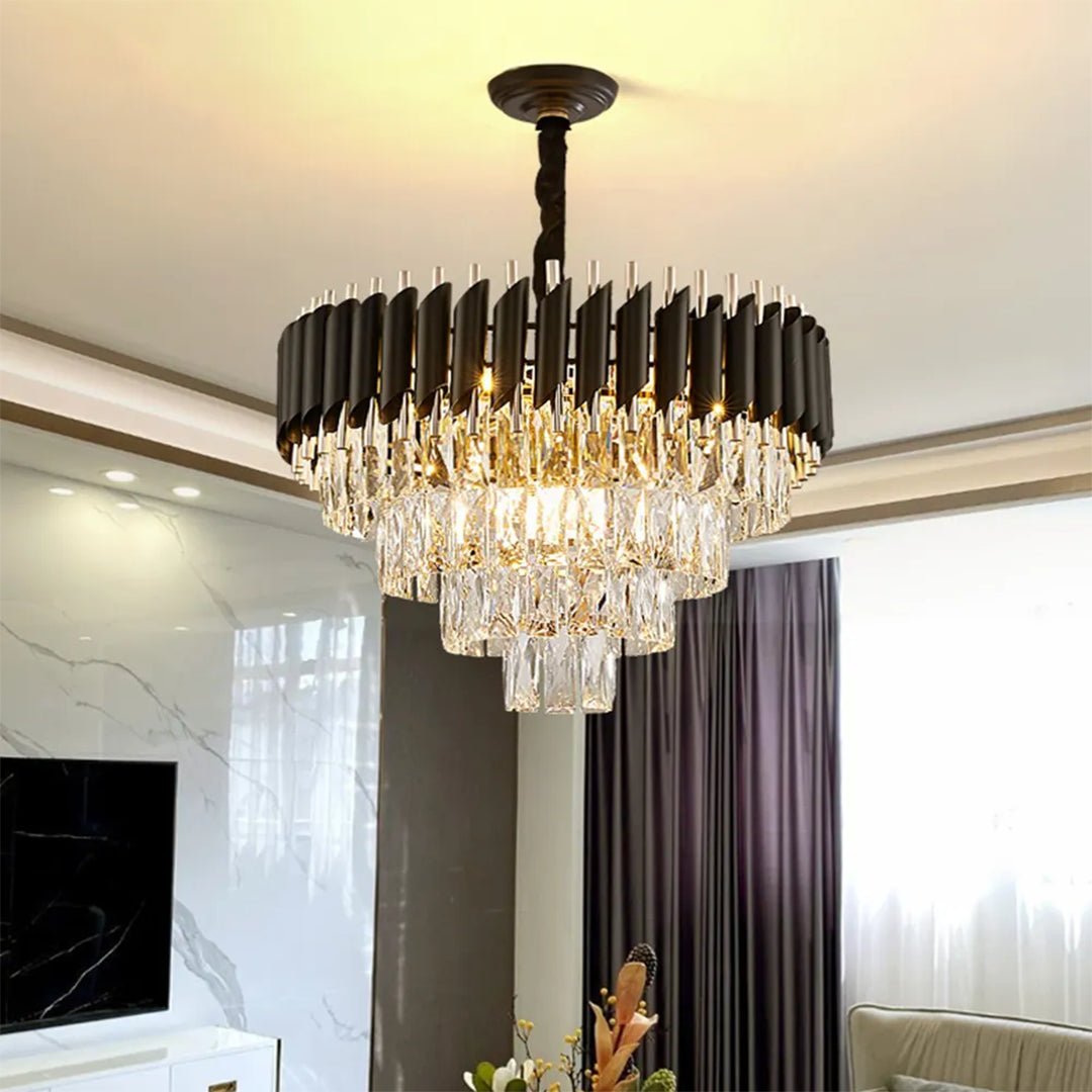 Cleofe Modern Round K9 Crystal Chandelier - Serene Luminaire