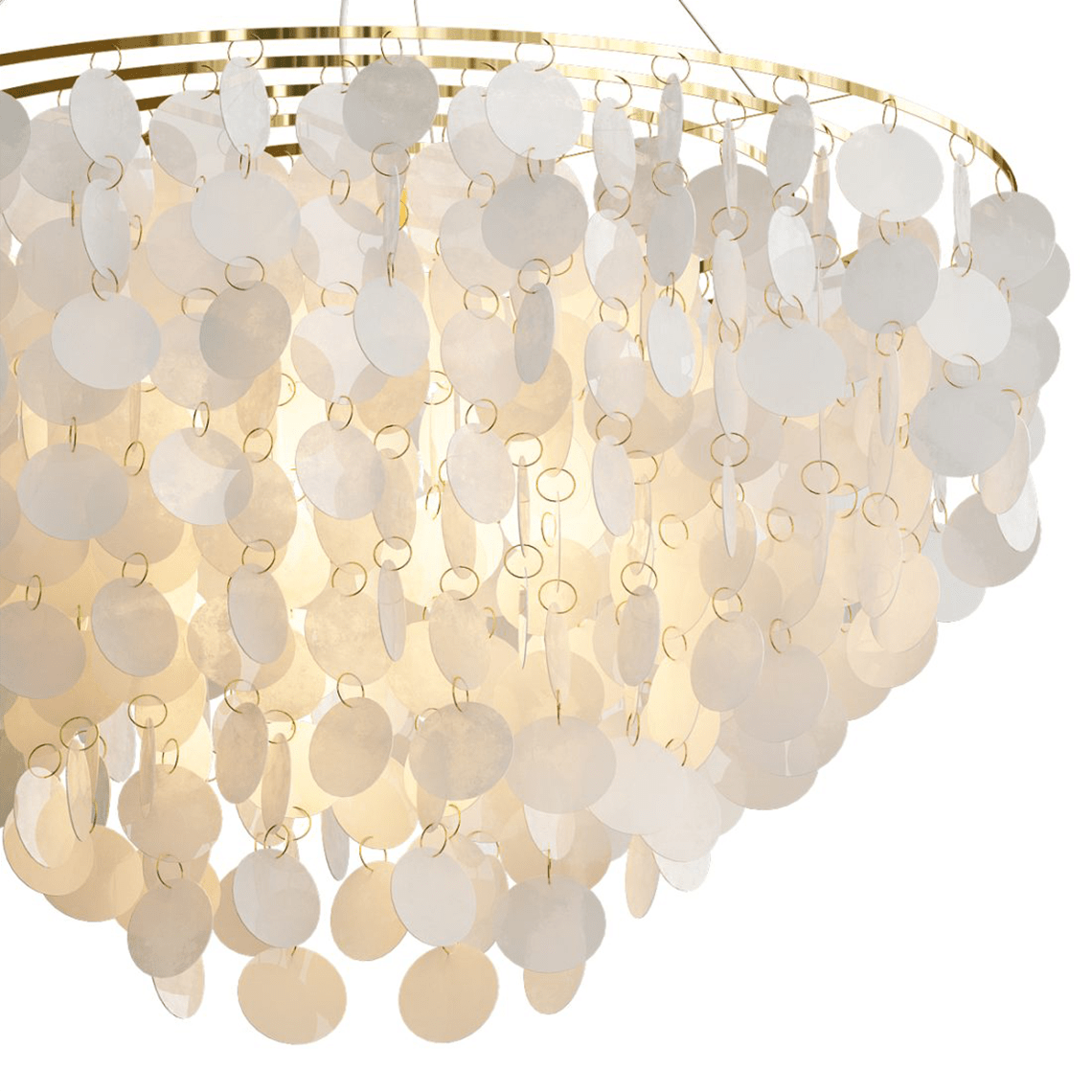 Coastal Ivory 6 - Light Shell Chandelier - Serene Luminaire