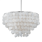 Coastal Ivory 6 - Light Shell Chandelier - Serene Luminaire