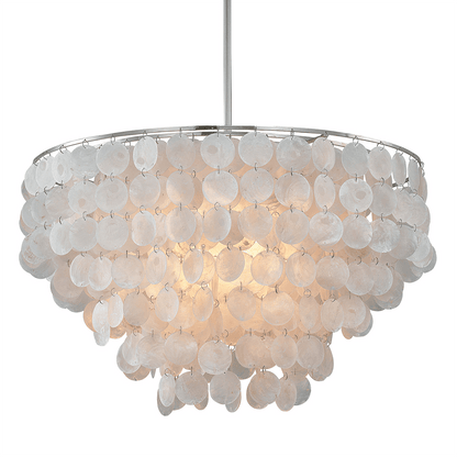 Coastal Ivory 6 - Light Shell Chandelier - Serene Luminaire