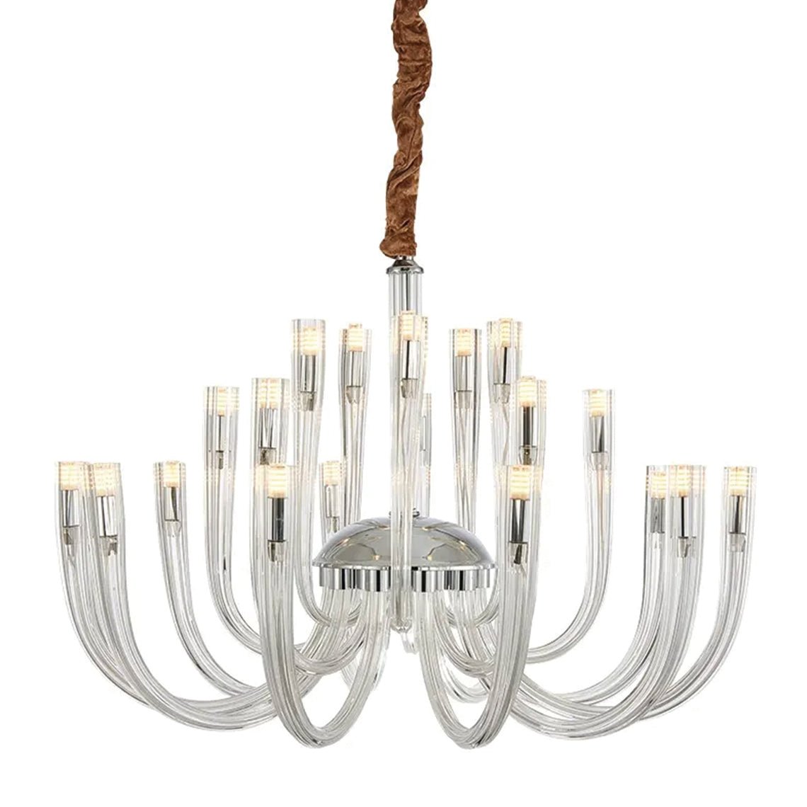 Coleen Modern Murano Flower Transparent Chandelier - Serene Luminaire