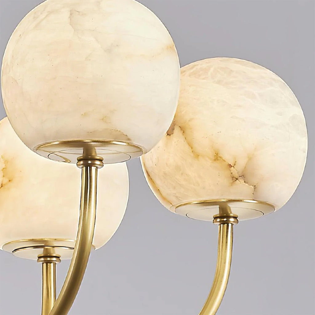 Dawnstone Radiance Alabaster Globe Round Chandelier - Serene Luminaire